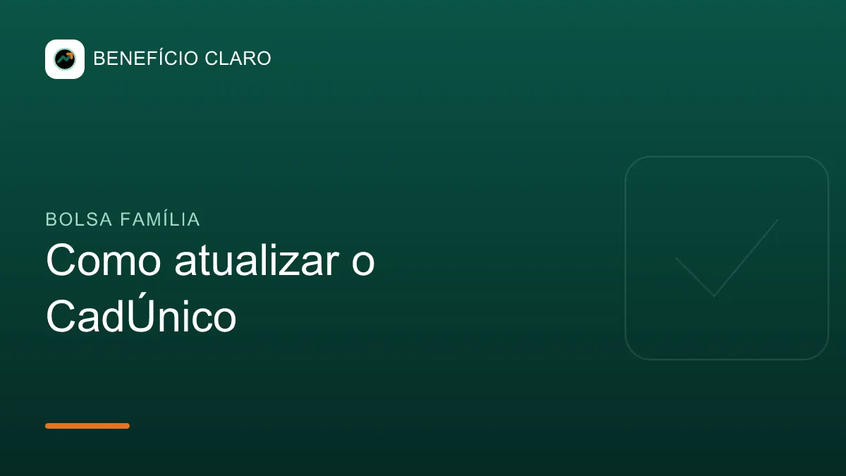 Arte do Benefício Claro sobre como atualizar o Cadastro Único