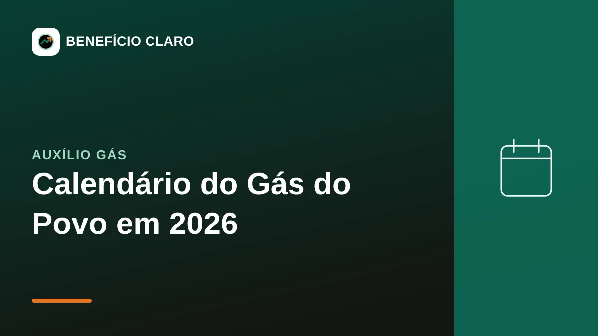 Arte do Benefício Claro sobre o calendário do Gás do Povo